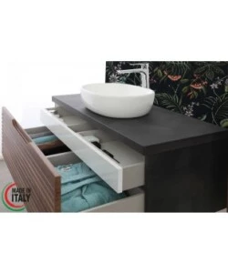 MOBILE BAGNO SOSPESO "RAVELLO" NOCE, 110X46X40 CM